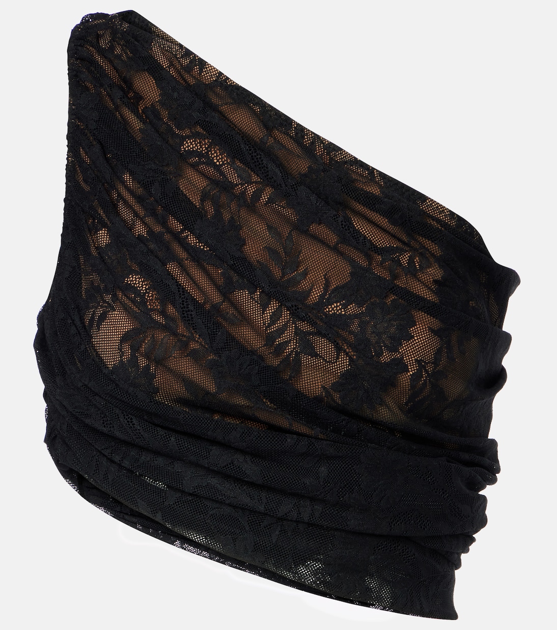 Diana asymmetric lace draped top | Norma Kamali