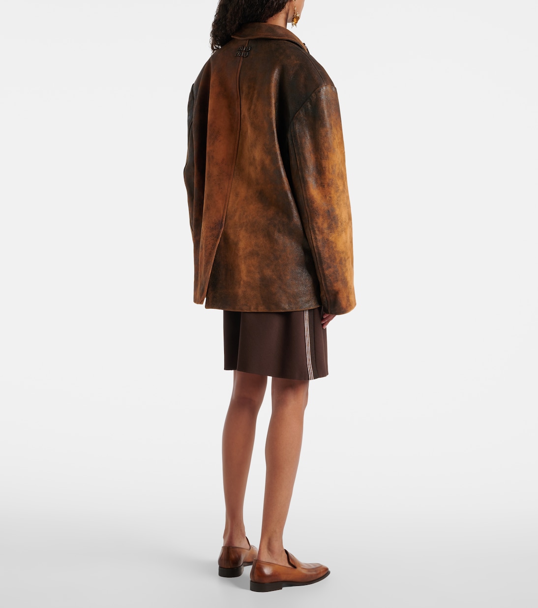 Oversize-Jacke aus Veloursleder | Miu Miu