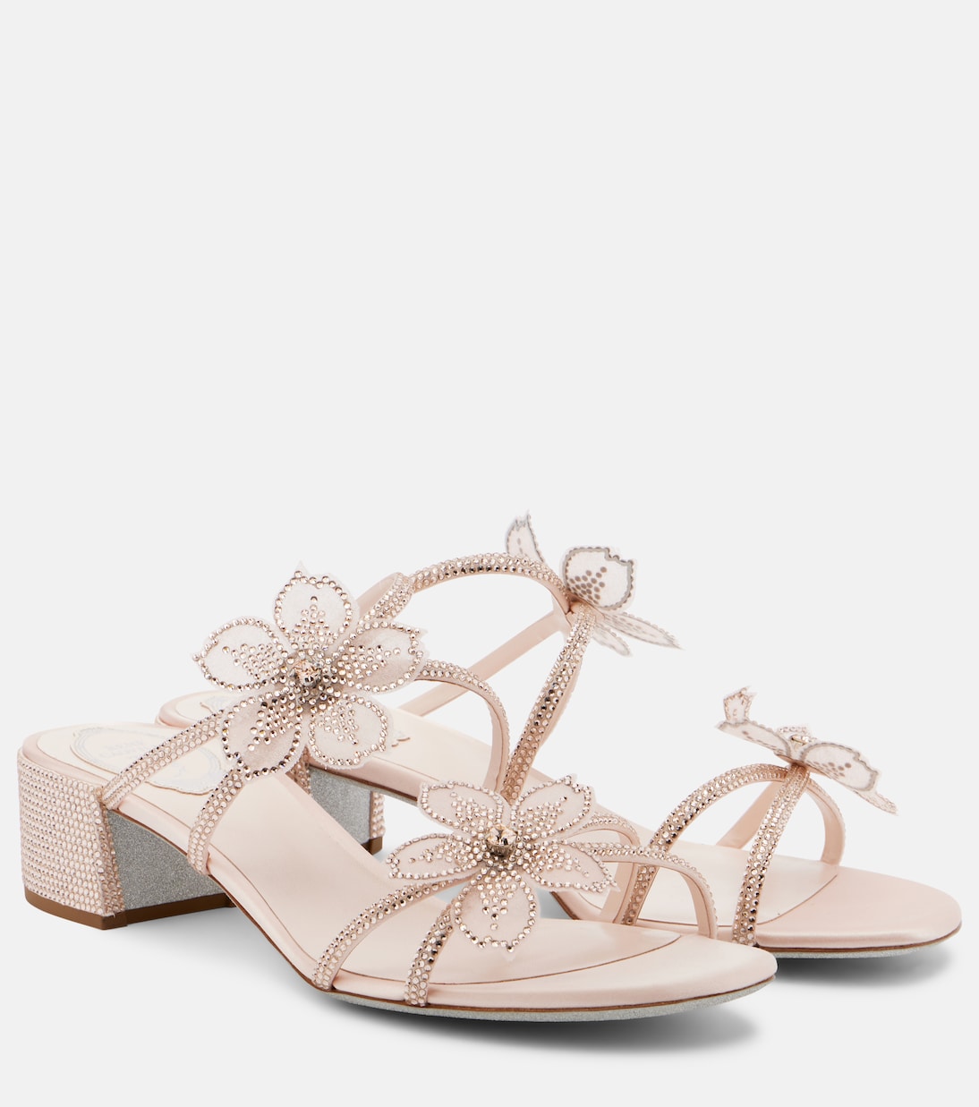 Sandalen Floriane aus Satin mit Kristallen | Rene Caovilla