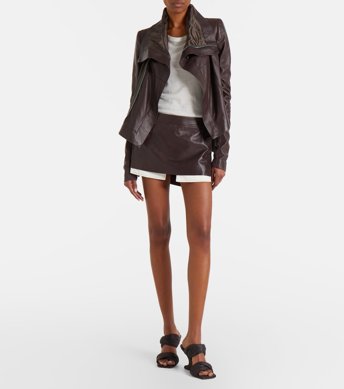 Naska asymmetric leather jacket | Rick Owens