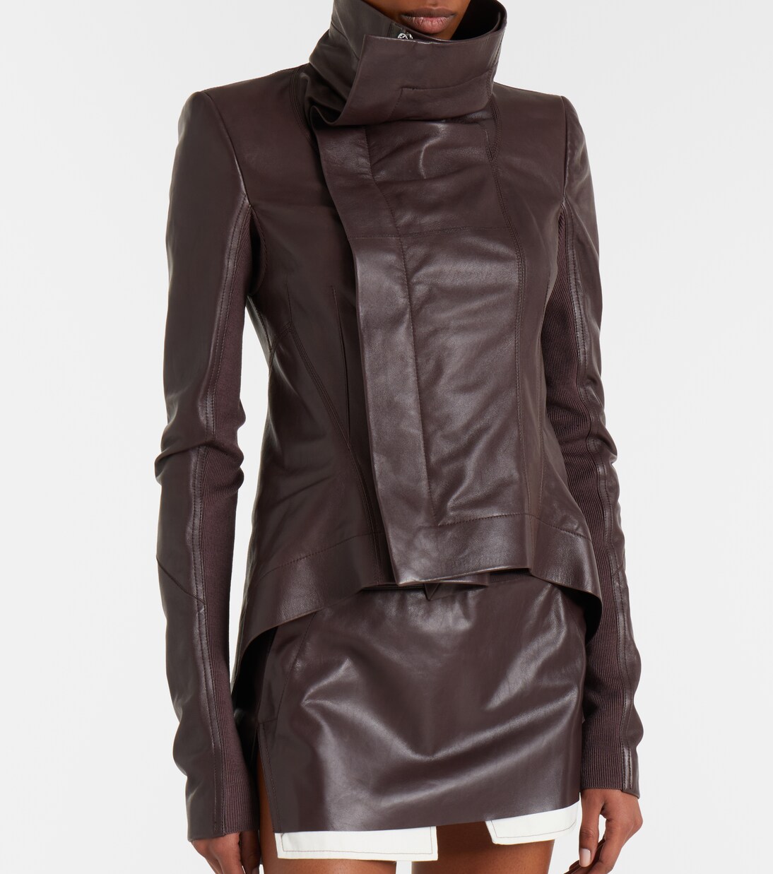 Naska asymmetric leather jacket | Rick Owens