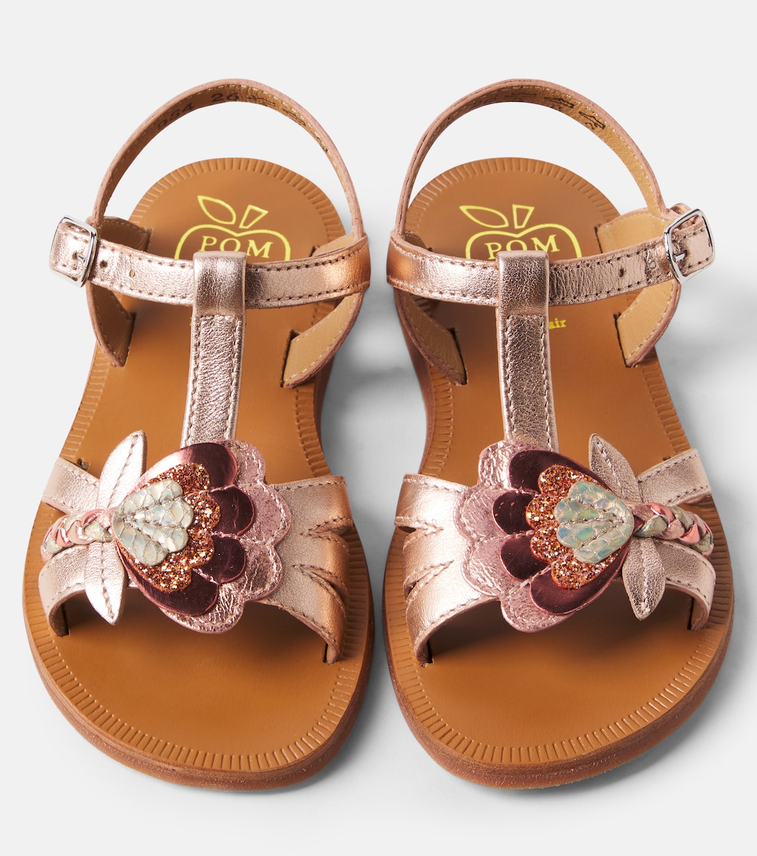 Plagette Alto metallic leather sandals | Pom d'Api