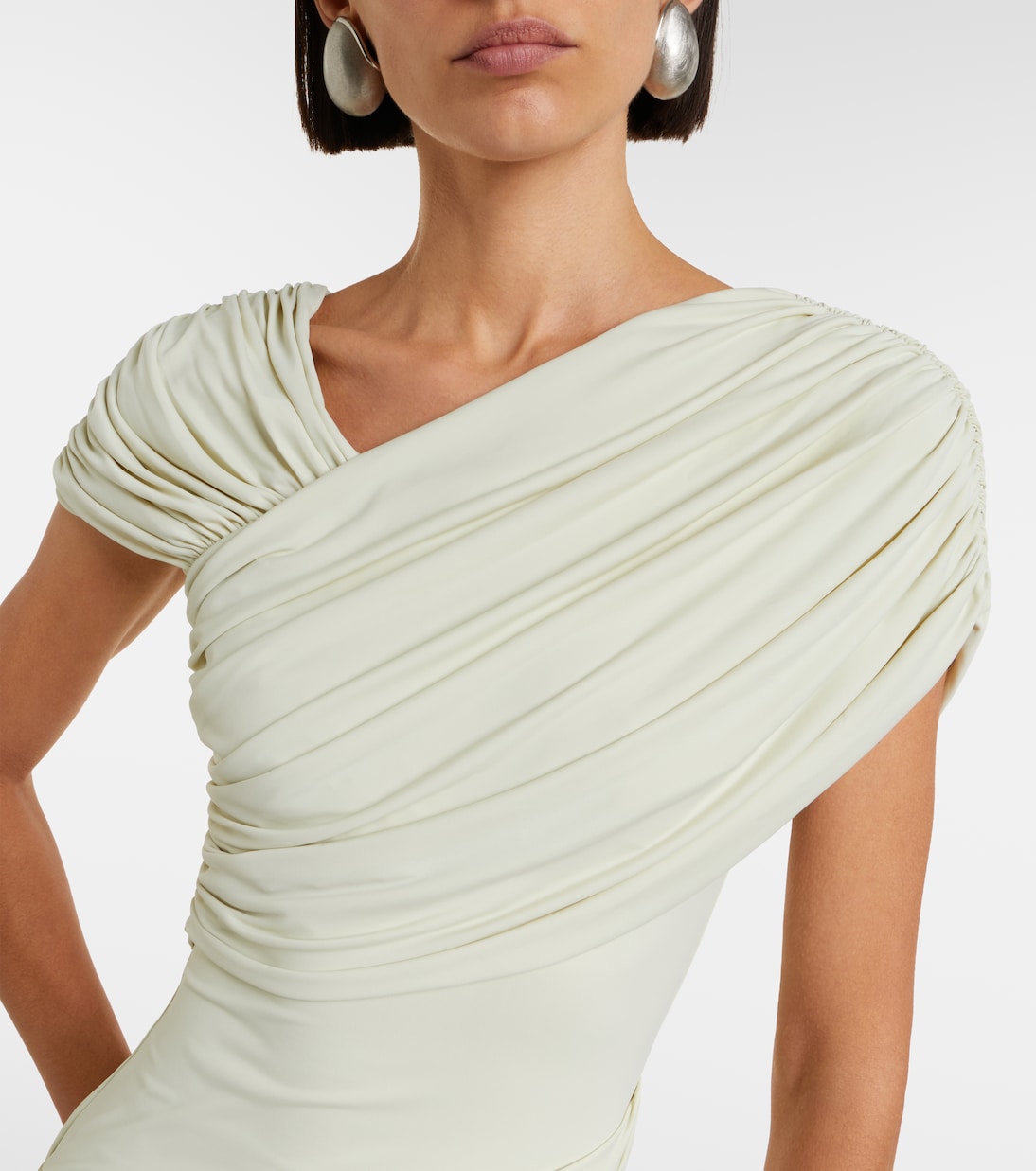 Hela draped asymmetric jersey midi dress | De La Vali