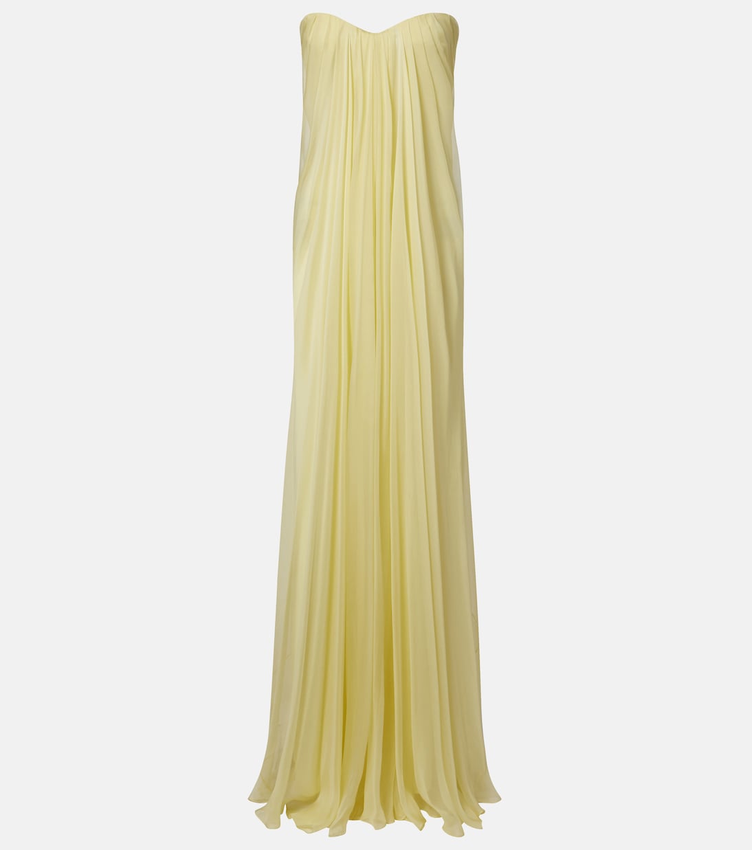 Draped chiffon bustier gown | McQueen