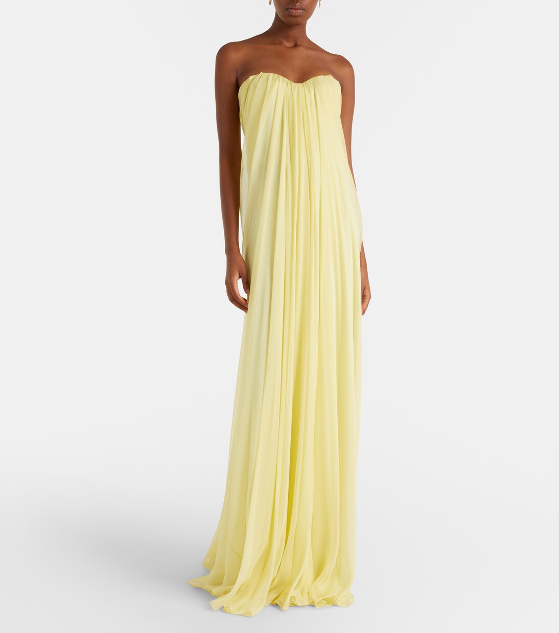 Draped chiffon bustier gown | McQueen
