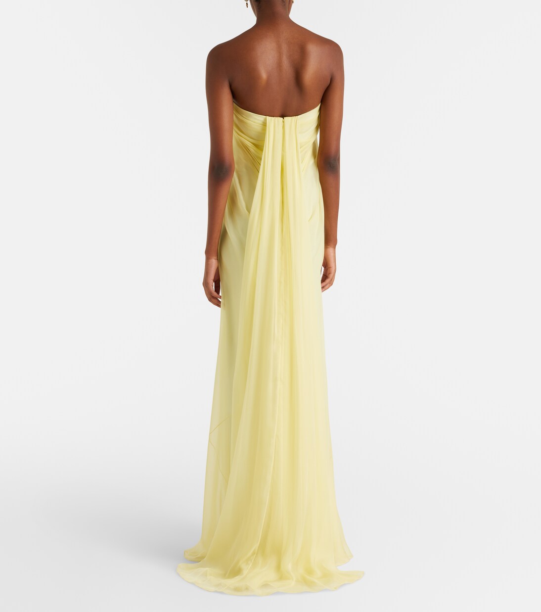 Draped chiffon bustier gown | McQueen