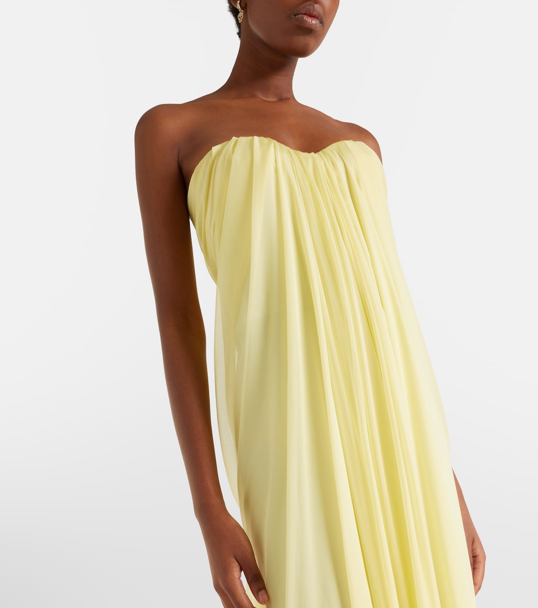 Draped chiffon bustier gown | McQueen