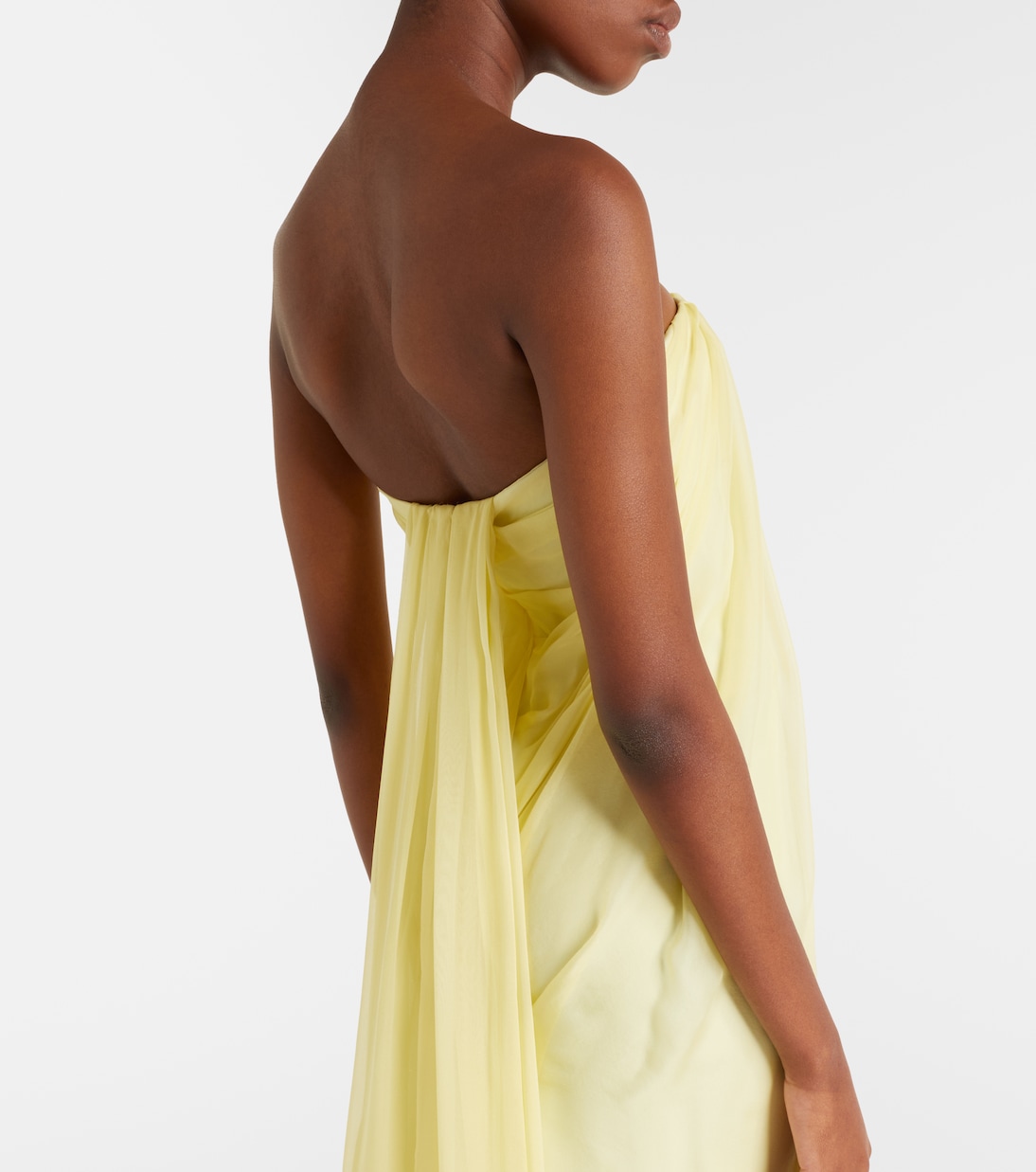 Draped chiffon bustier gown | McQueen