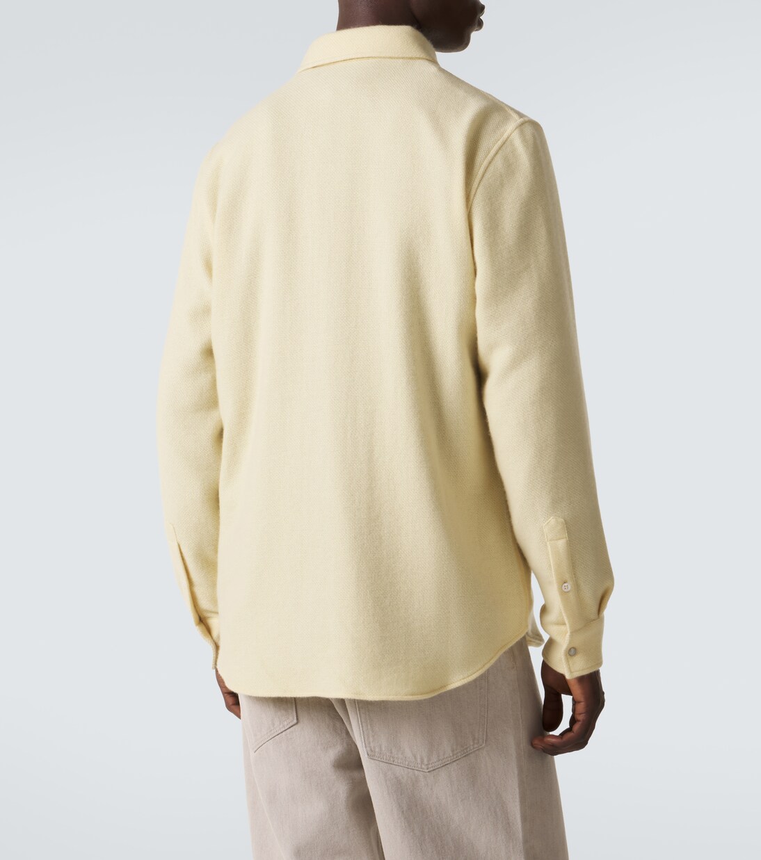 Daffodil Solid cashmere shirt with moonstone | God's True Cashmere