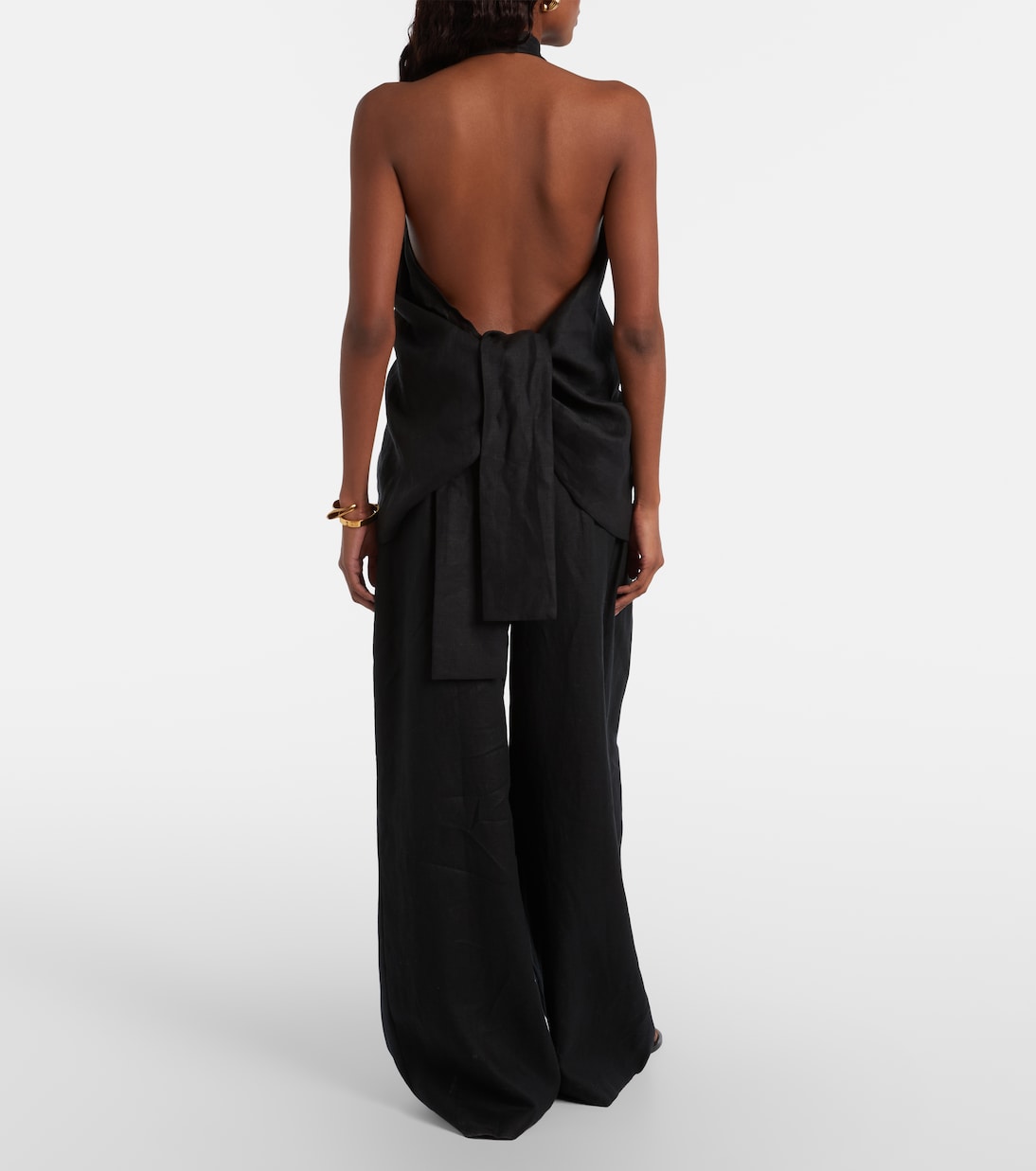 Sofia pleated linen wide-leg pants | Faithfull