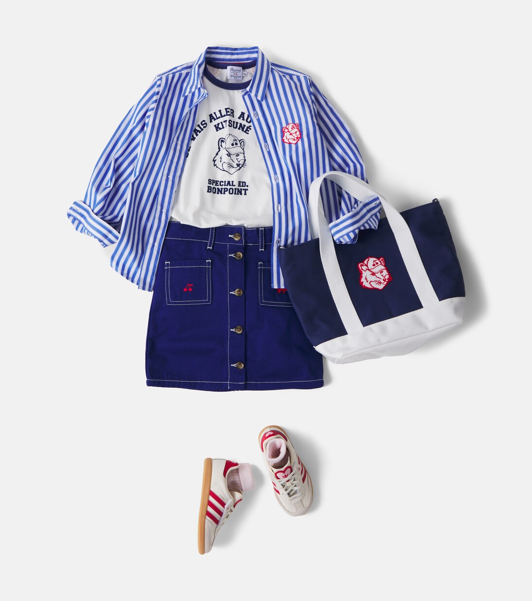 x Kitsuné Lane canvas tote bag | Bonpoint