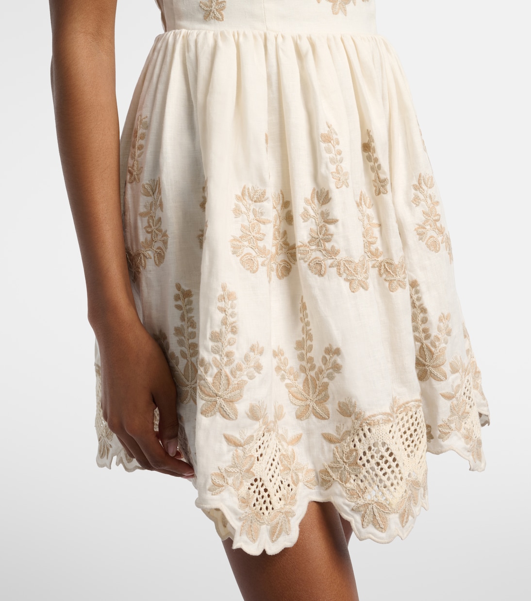 Mielero embroidered linen minidress | Agua by Agua Bendita