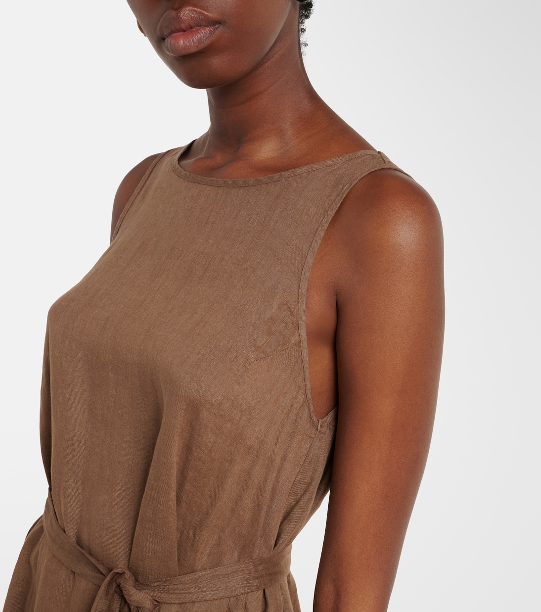 Reta linen midi dress | Velvet