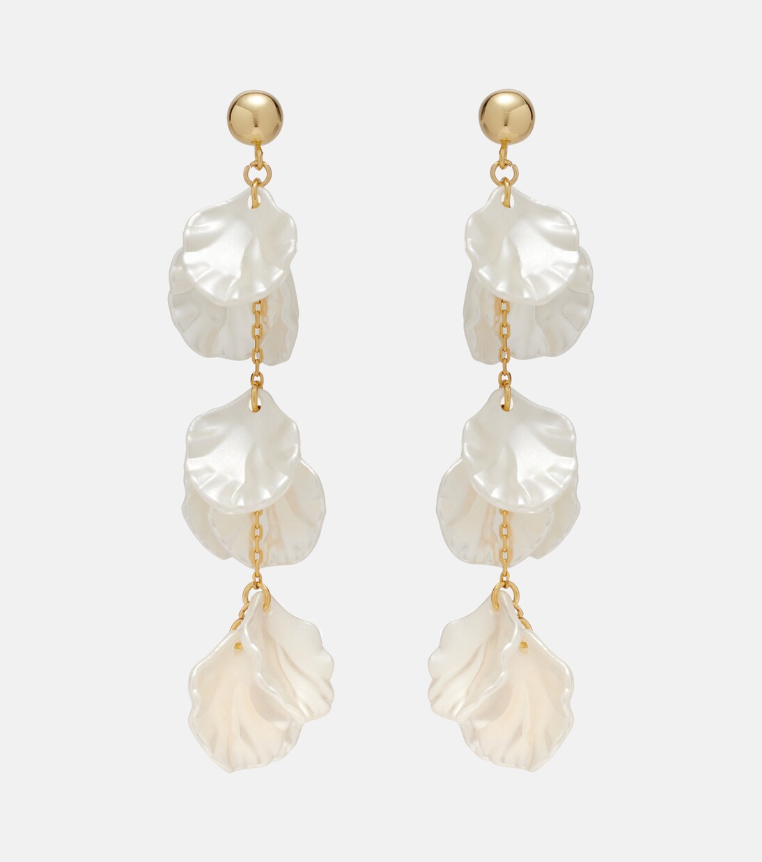 Tiered faux pearl-embellished earrings | Self-Portrait