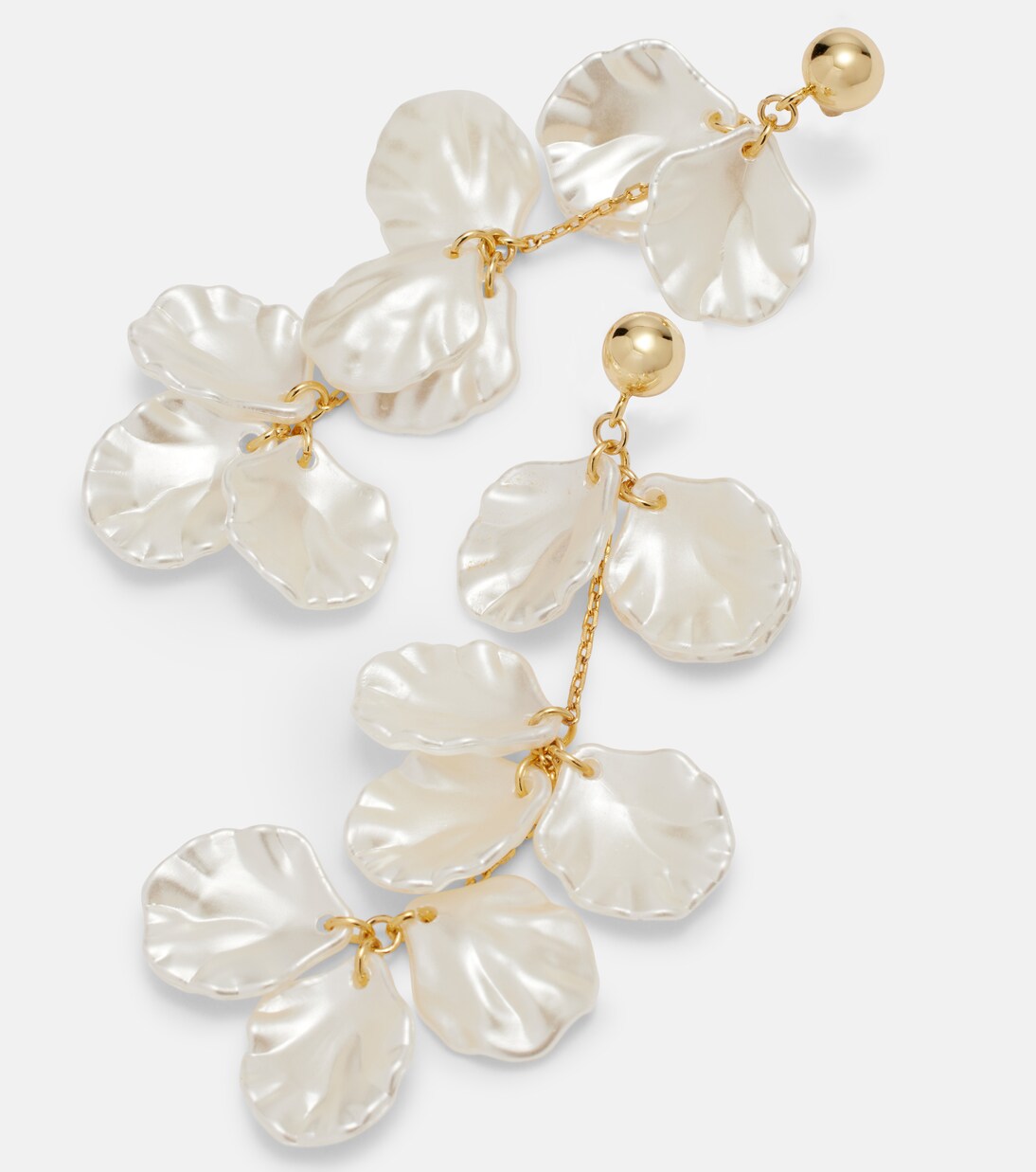 Tiered faux pearl-embellished earrings | Self-Portrait