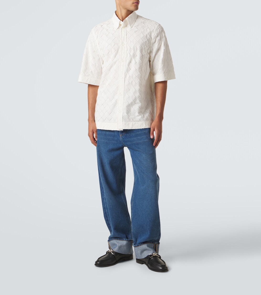 Intrecciato cotton poplin shirt  | Bottega Veneta