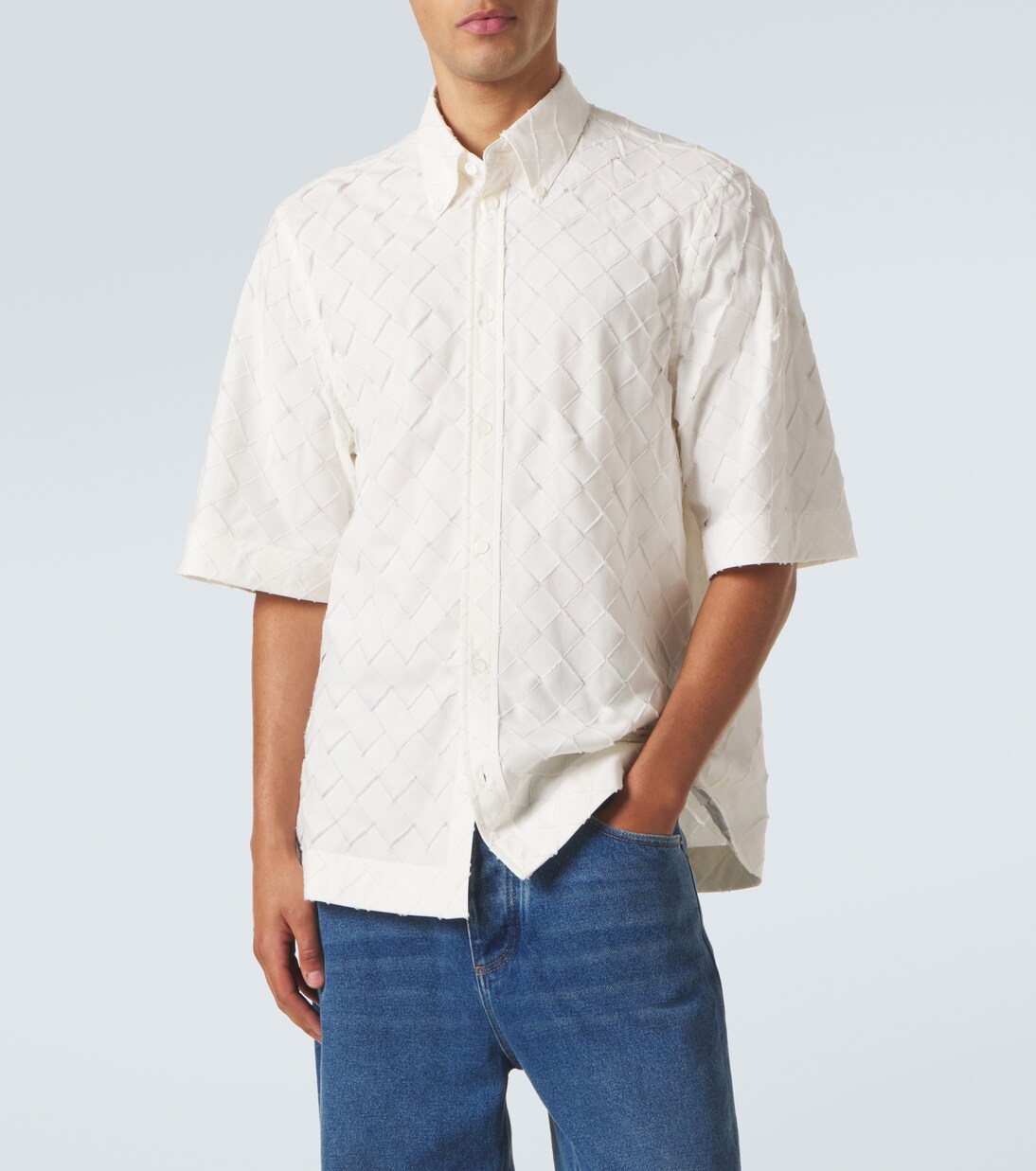 Intrecciato cotton poplin shirt  | Bottega Veneta