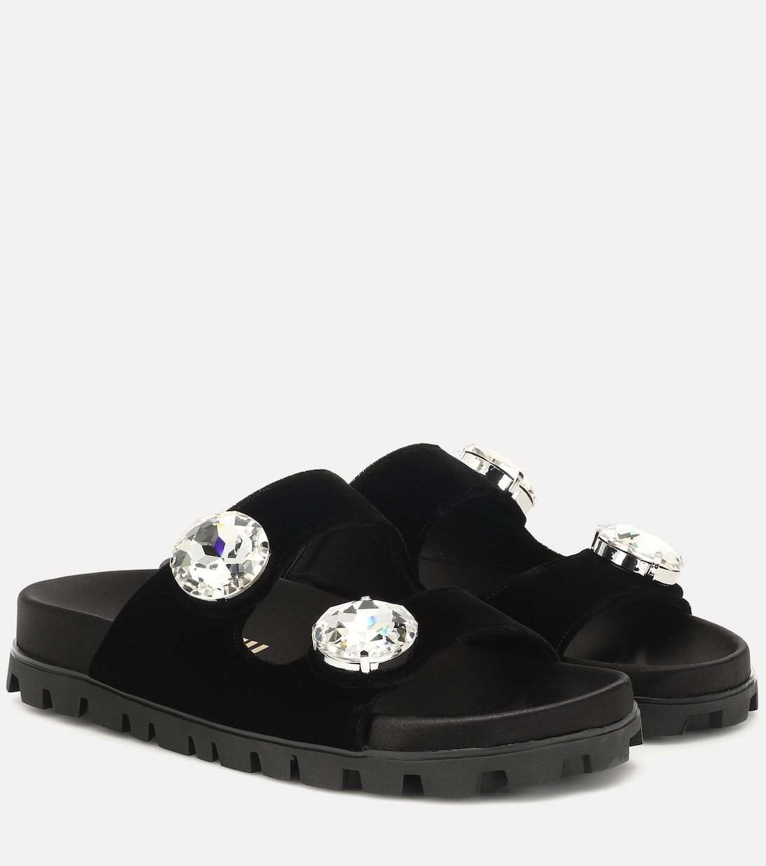 Embellished velvet sandals | Miu Miu