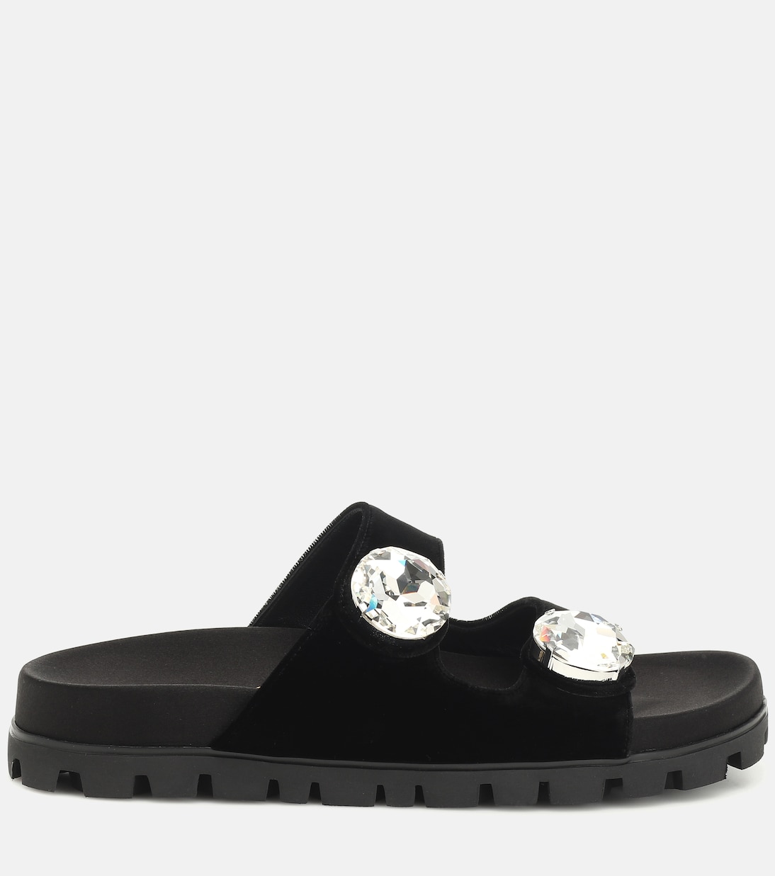 Embellished velvet sandals | Miu Miu