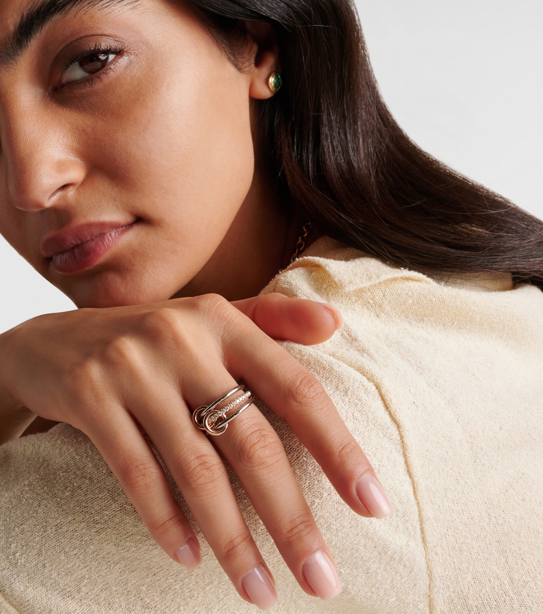 Anello Sonny in oro rosa, giallo e bianco 18kt con diamanti | Spinelli Kilcollin