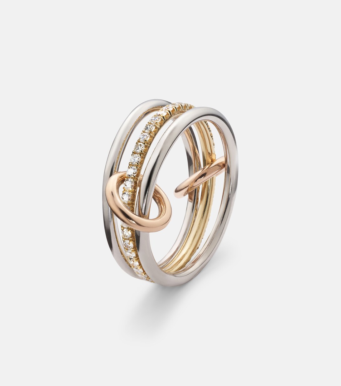 Anello Sonny in oro rosa, giallo e bianco 18kt con diamanti | Spinelli Kilcollin