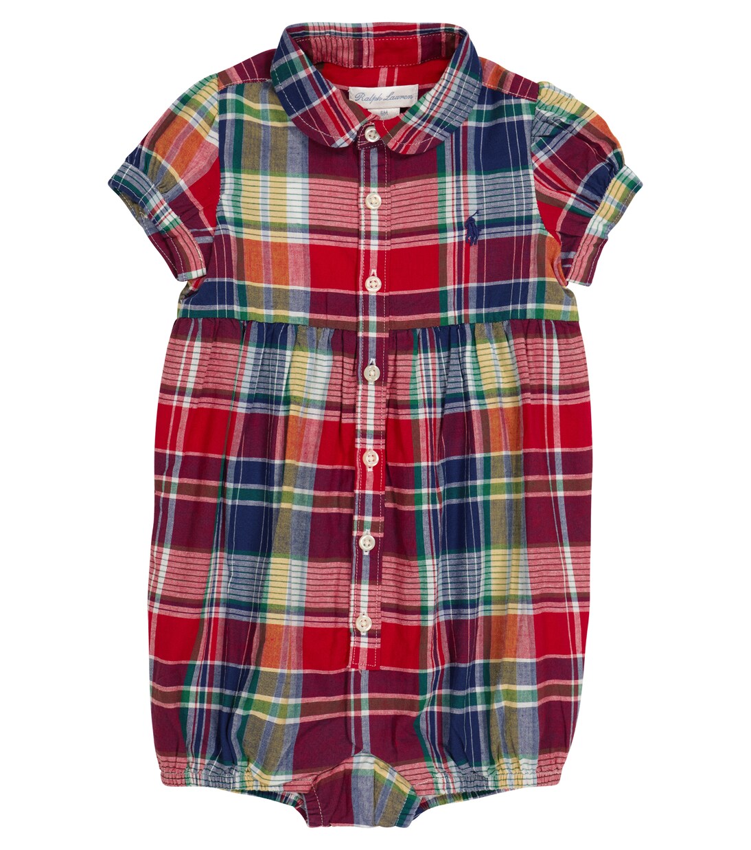 Baby checked cotton playsuit | Polo Ralph Lauren Kids