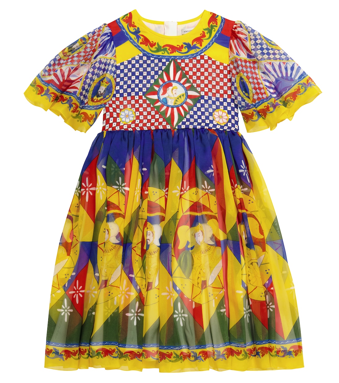 Robe longue Alexa imprimée en soie | Dolce&Gabbana Kids