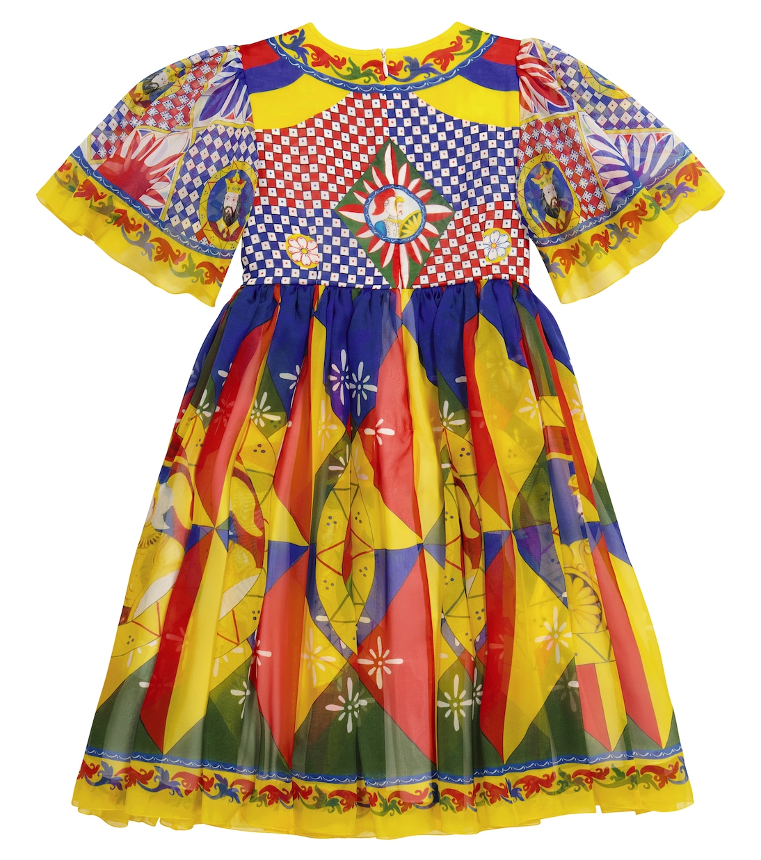 Robe longue Alexa imprimée en soie | Dolce&Gabbana Kids