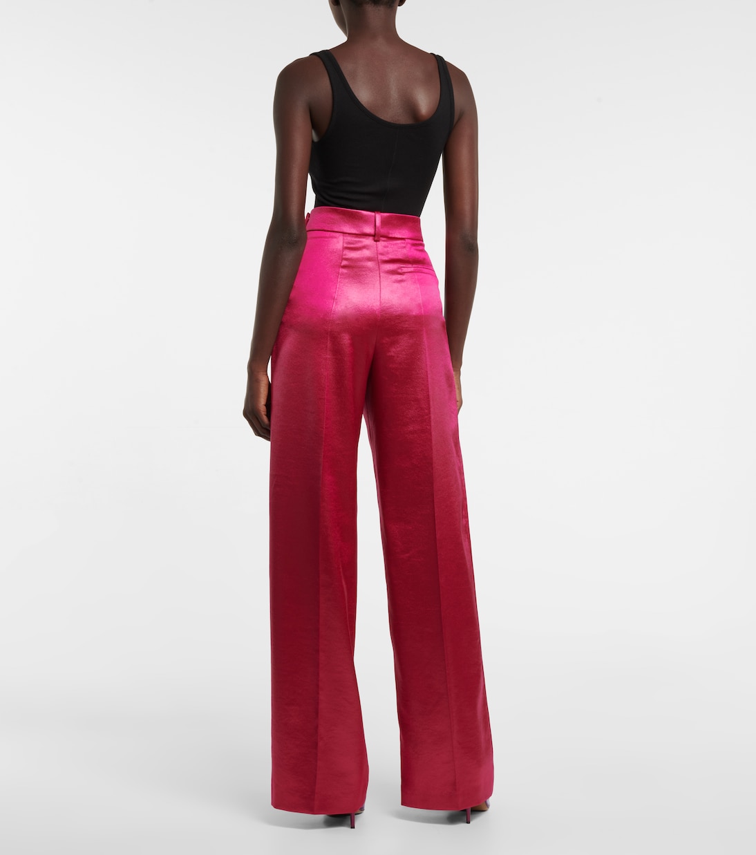 High-Rise-Hose aus Satin | Alexandre Vauthier