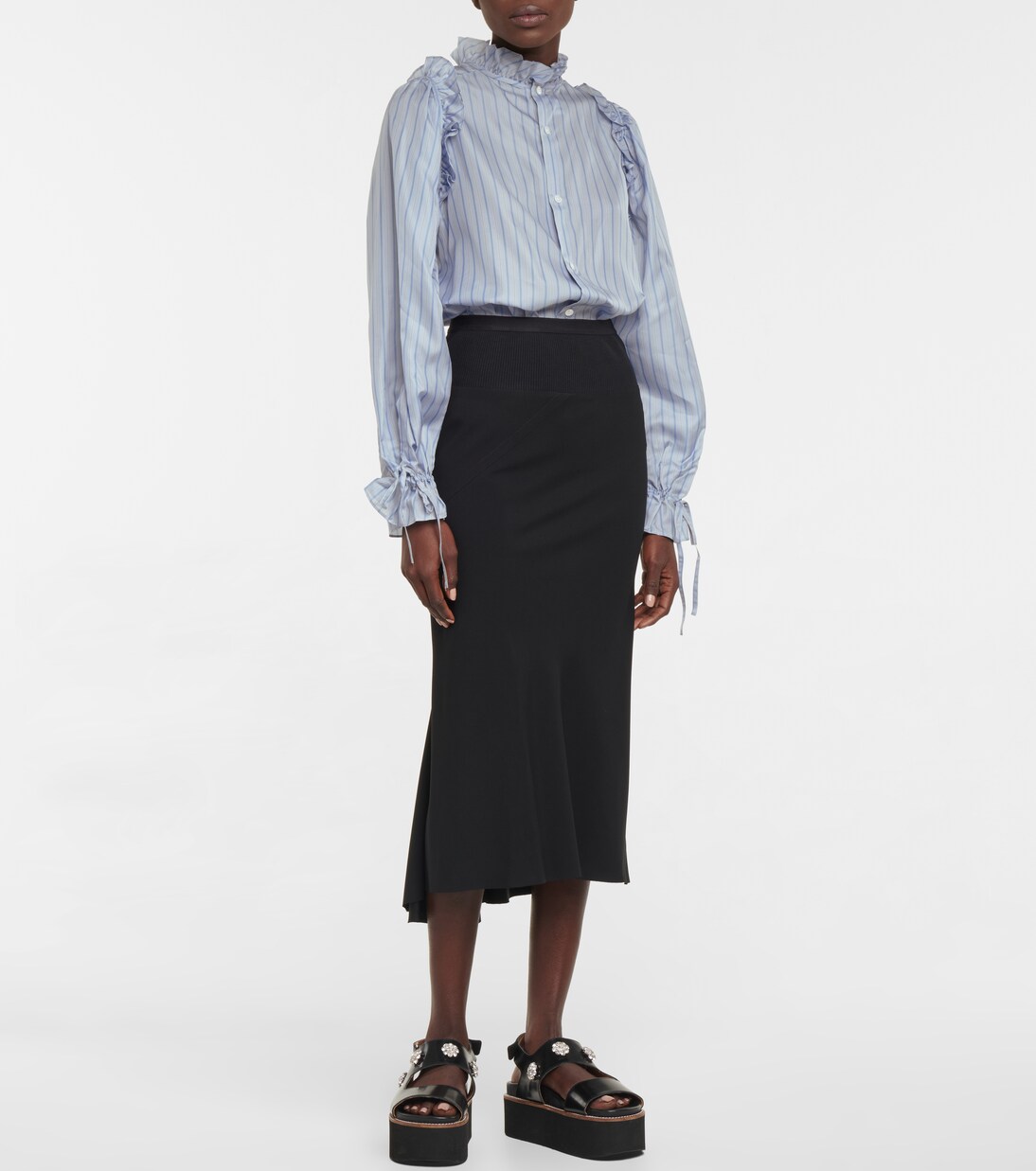 Blouse rayée | Noir Kei Ninomiya