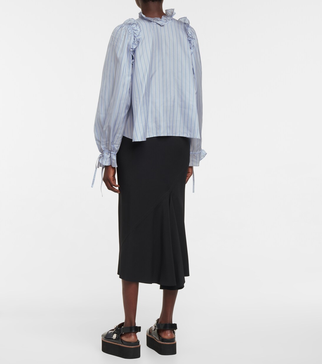 Blouse rayée | Noir Kei Ninomiya