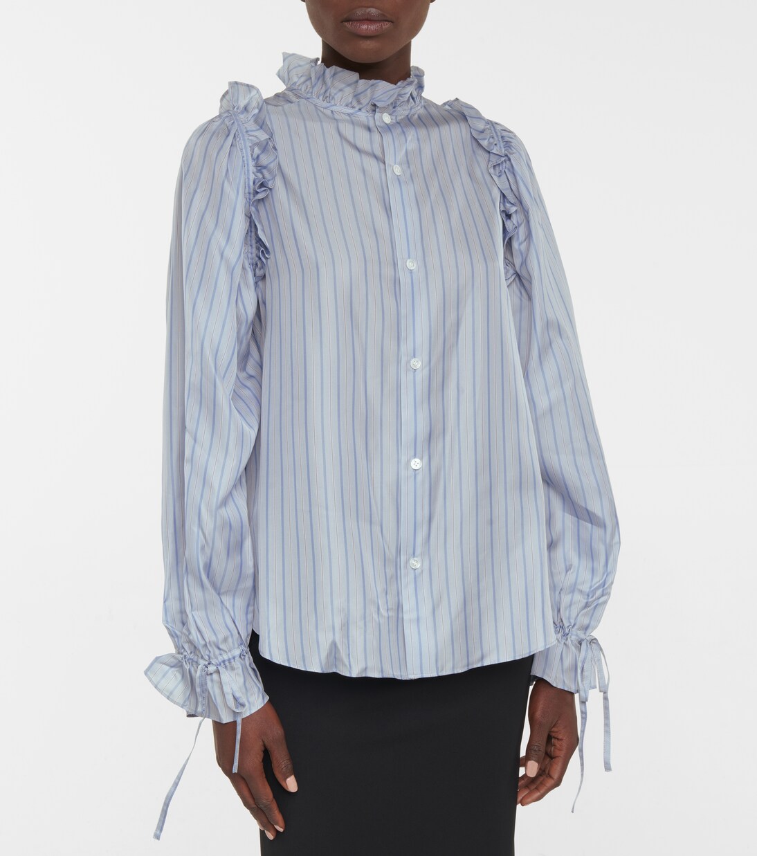 Blouse rayée | Noir Kei Ninomiya