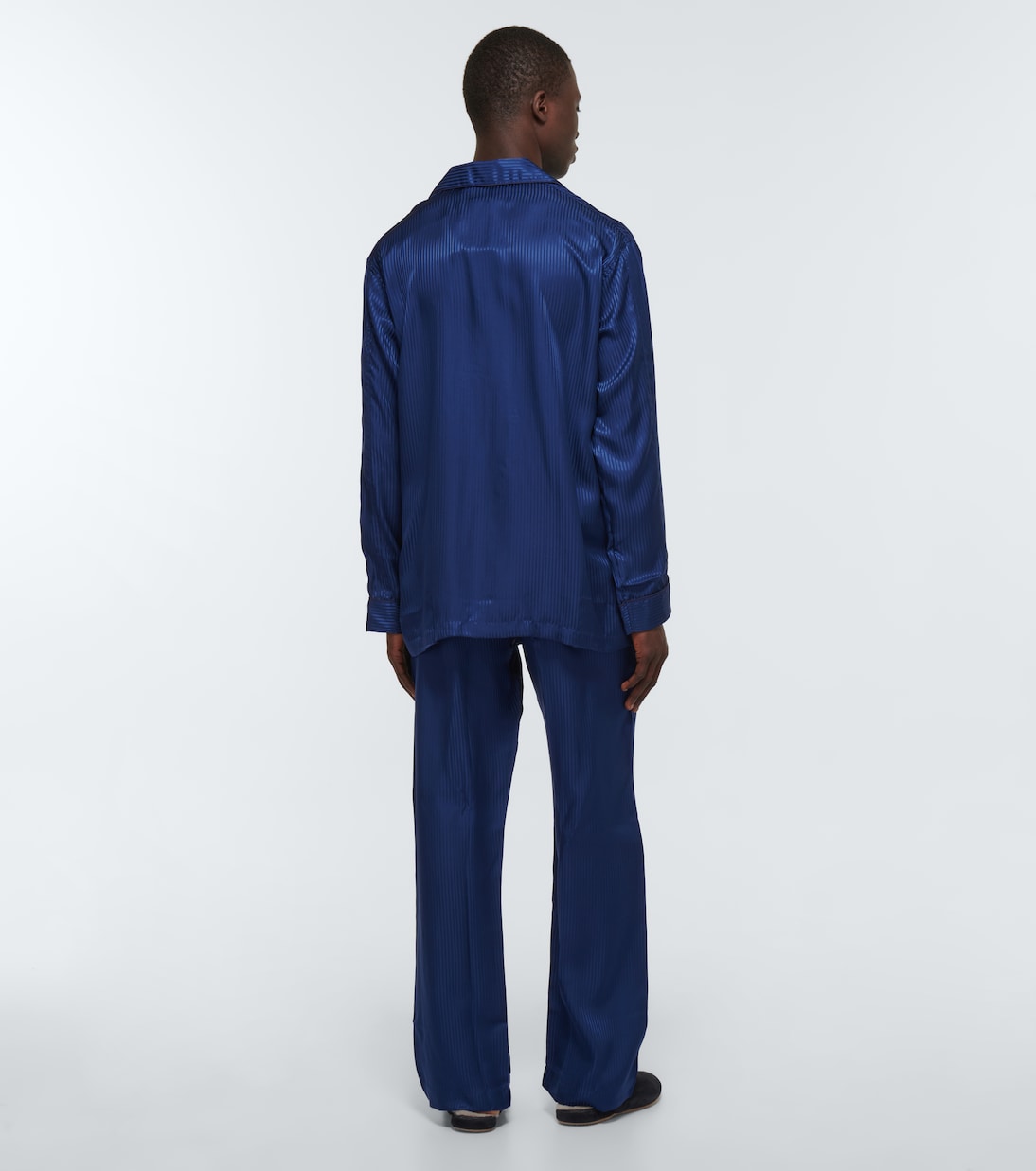 Pijama Woburn de rayas de seda | Derek Rose