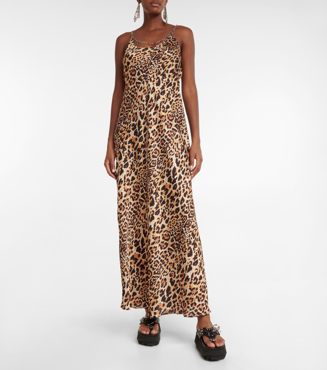 Embellished leopard-print maxi dress | Rabanne