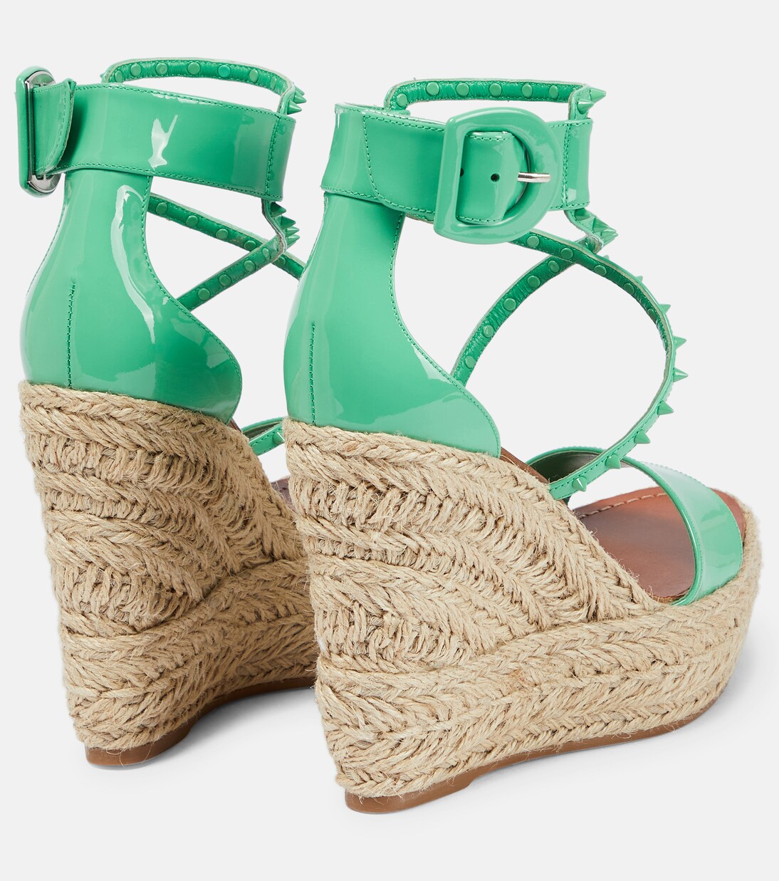 صندل ويدج من الجلد مع تزيين Chocazeppa 120 | Christian Louboutin