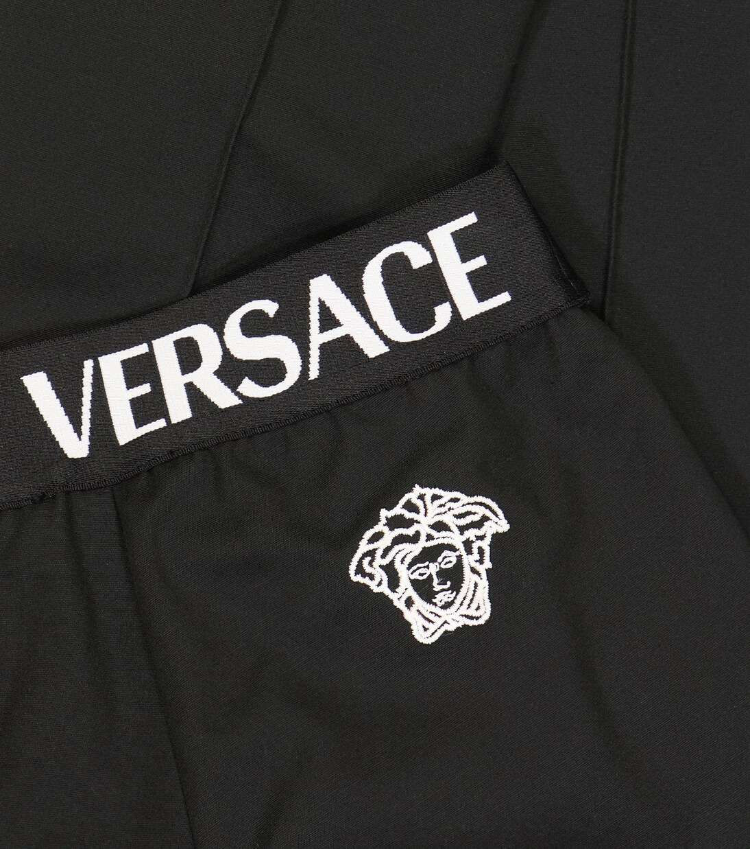 Logo high-rise cotton pants | Versace Kids