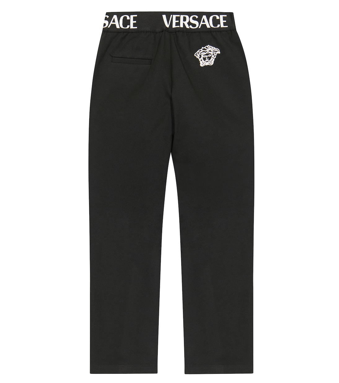 Logo high-rise cotton pants | Versace Kids