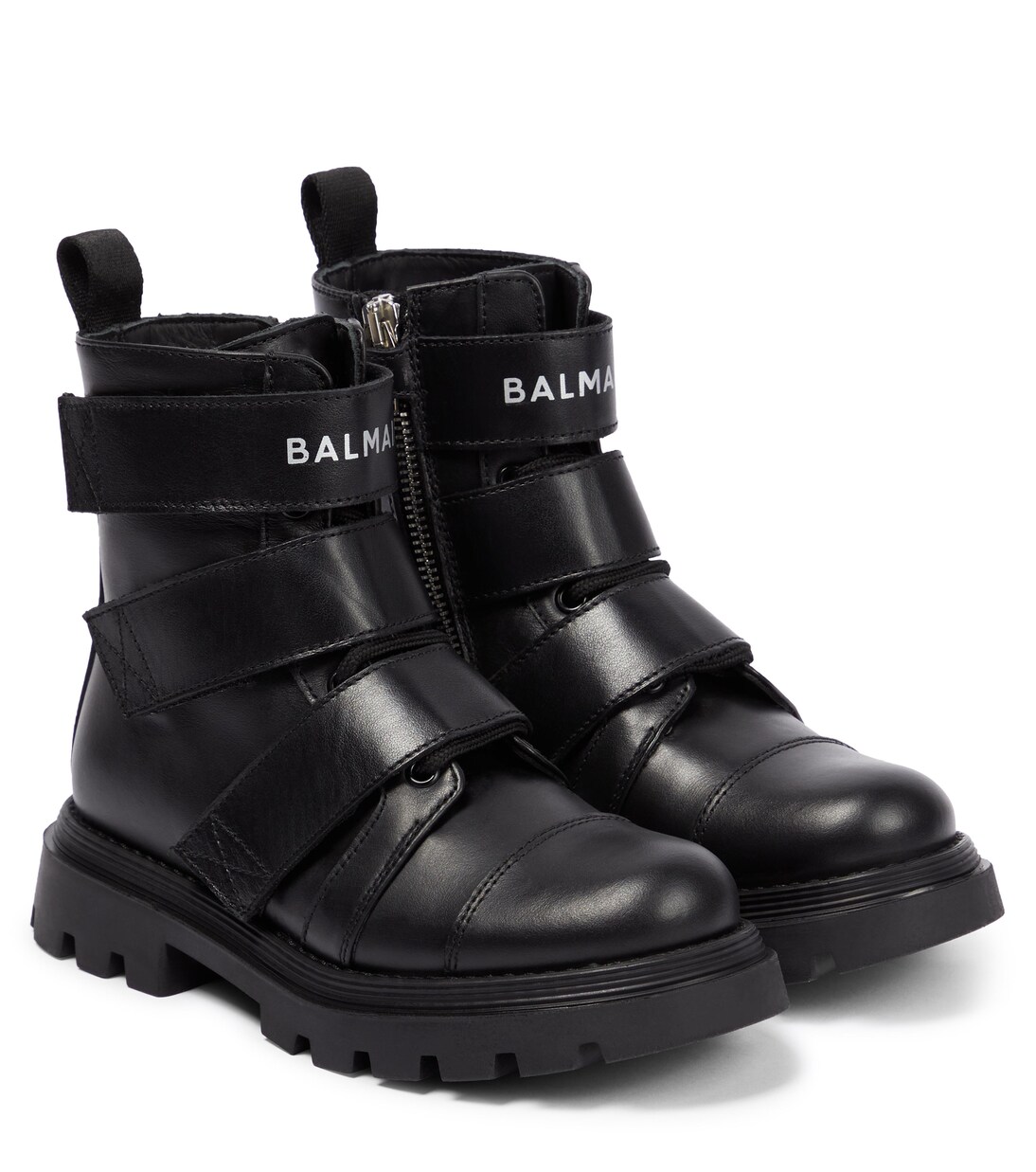 Leather ankle boots | Balmain Kids