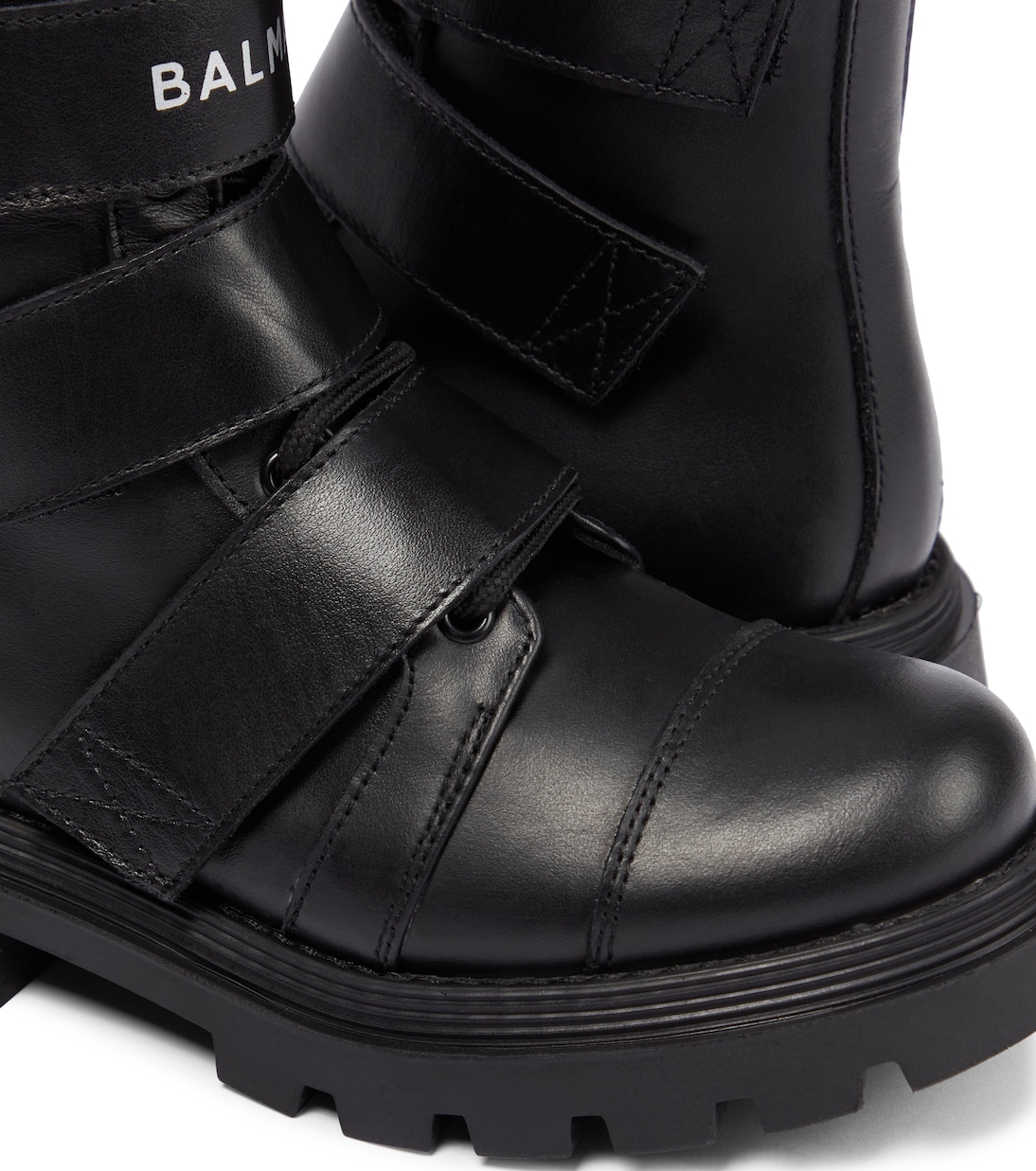 Leather ankle boots | Balmain Kids