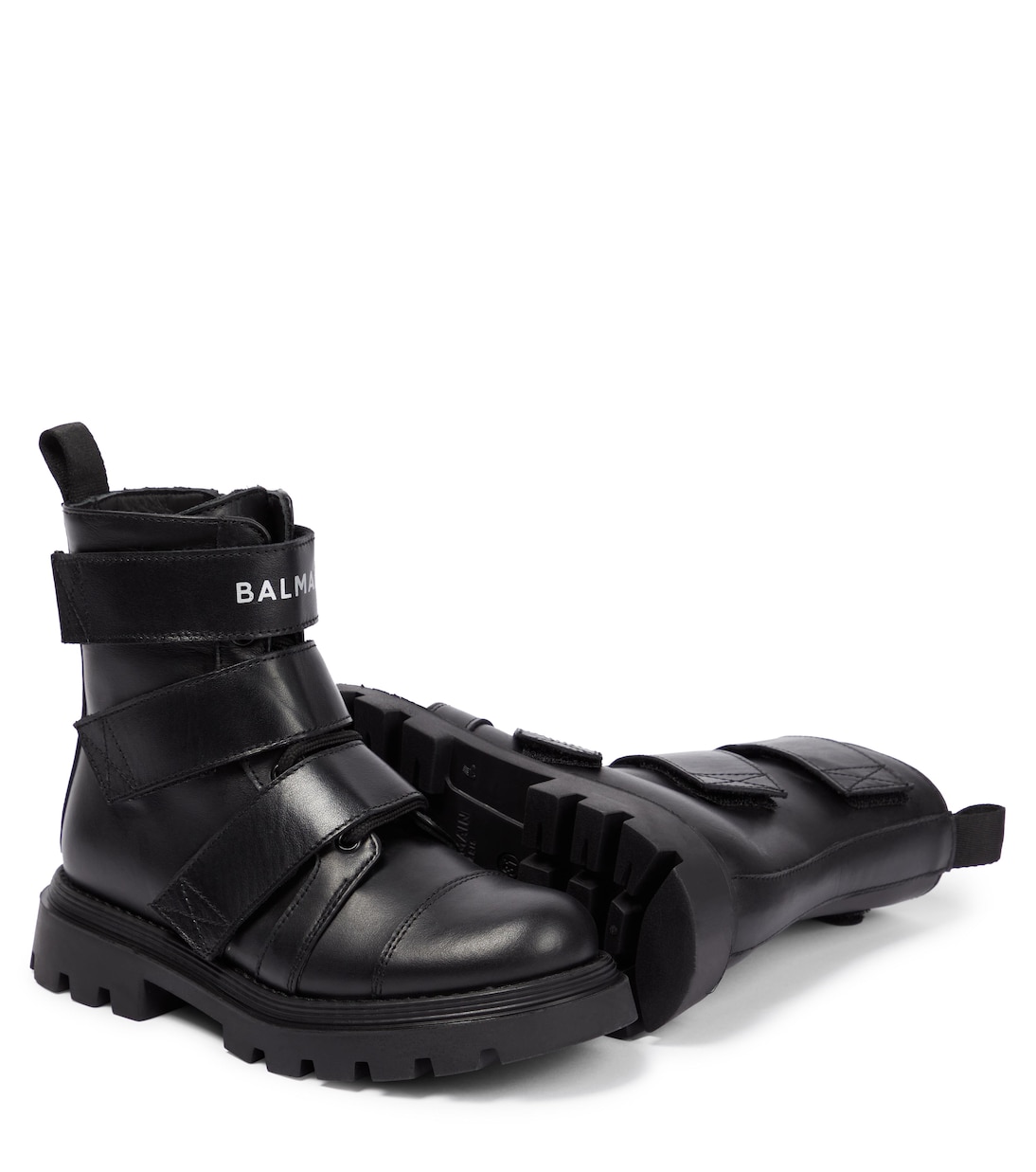 Leather ankle boots | Balmain Kids