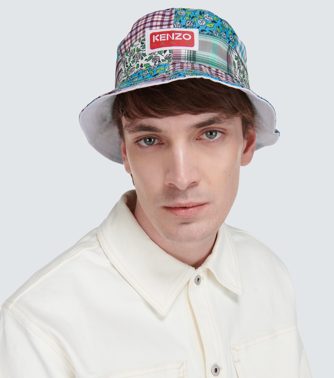 Checked cotton and silk bucket hat | Kenzo