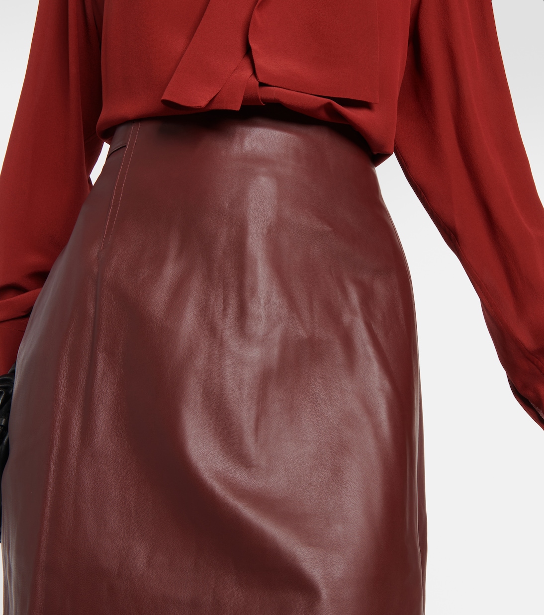 Bleistiftrock aus Leder | Vince