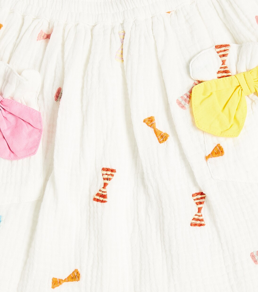 Gonna in cotone con fiocchi e ricamo | Stella McCartney Kids