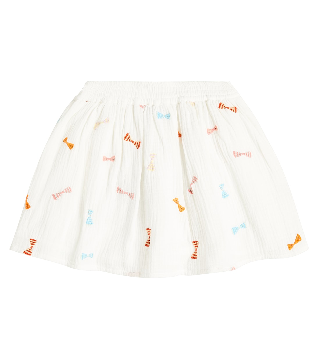 Gonna in cotone con fiocchi e ricamo | Stella McCartney Kids