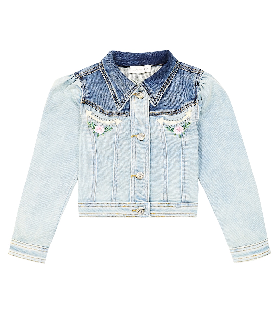 Embroidered denim jacket | Monnalisa