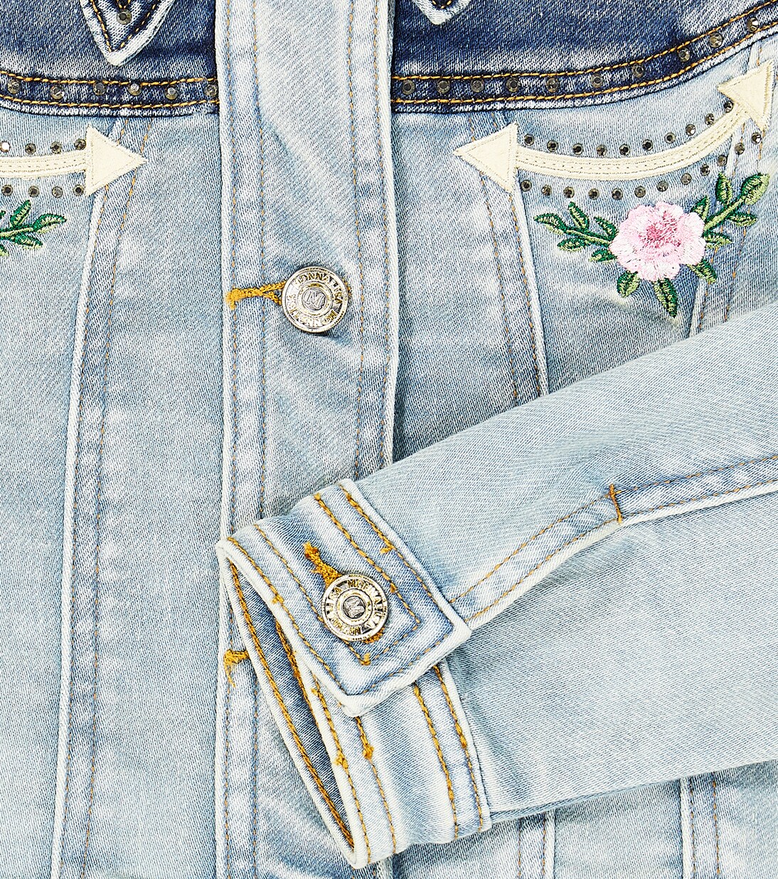 Embroidered denim jacket | Monnalisa