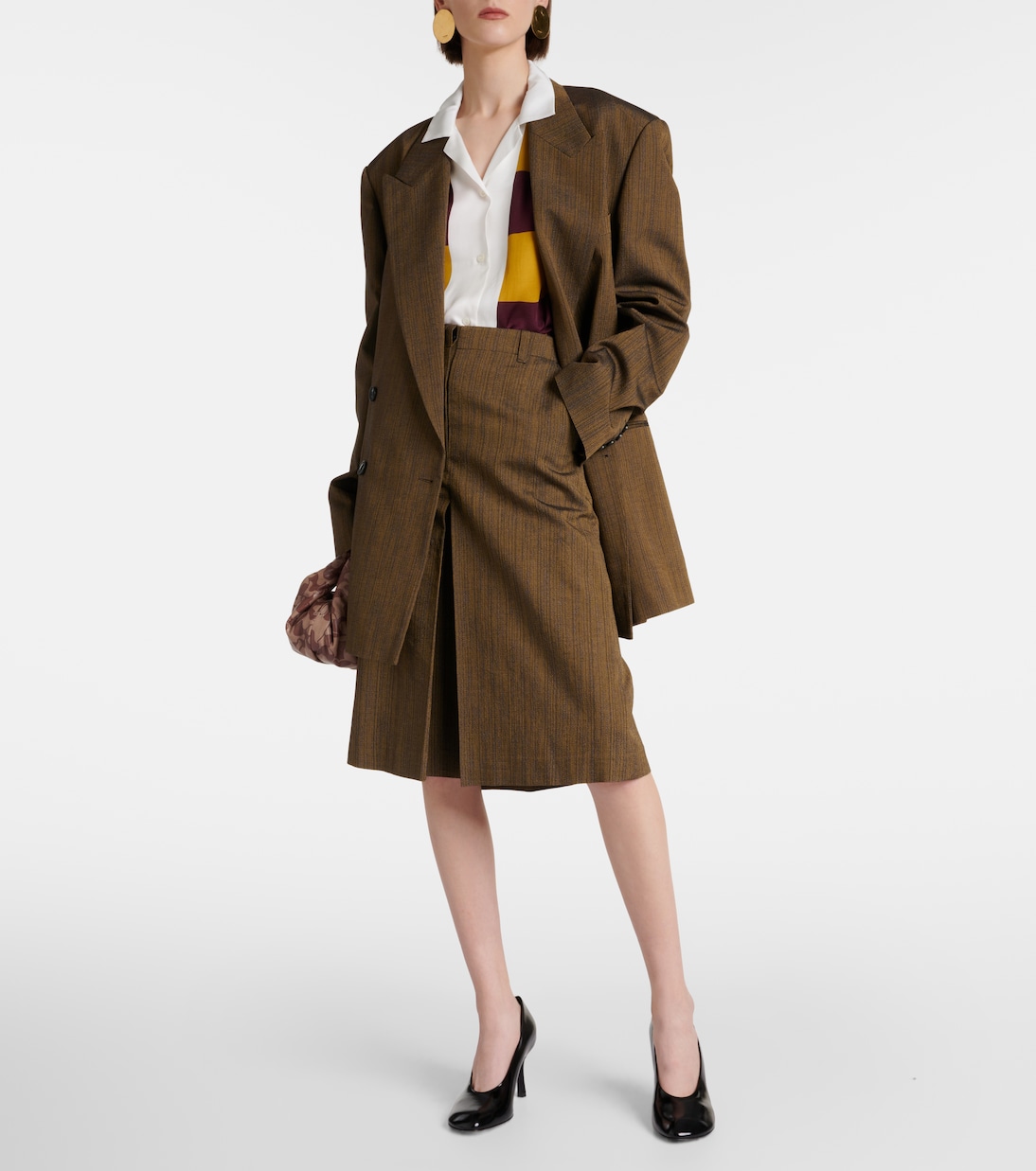 Cotton and silk-blend midi skirt | Dries Van Noten