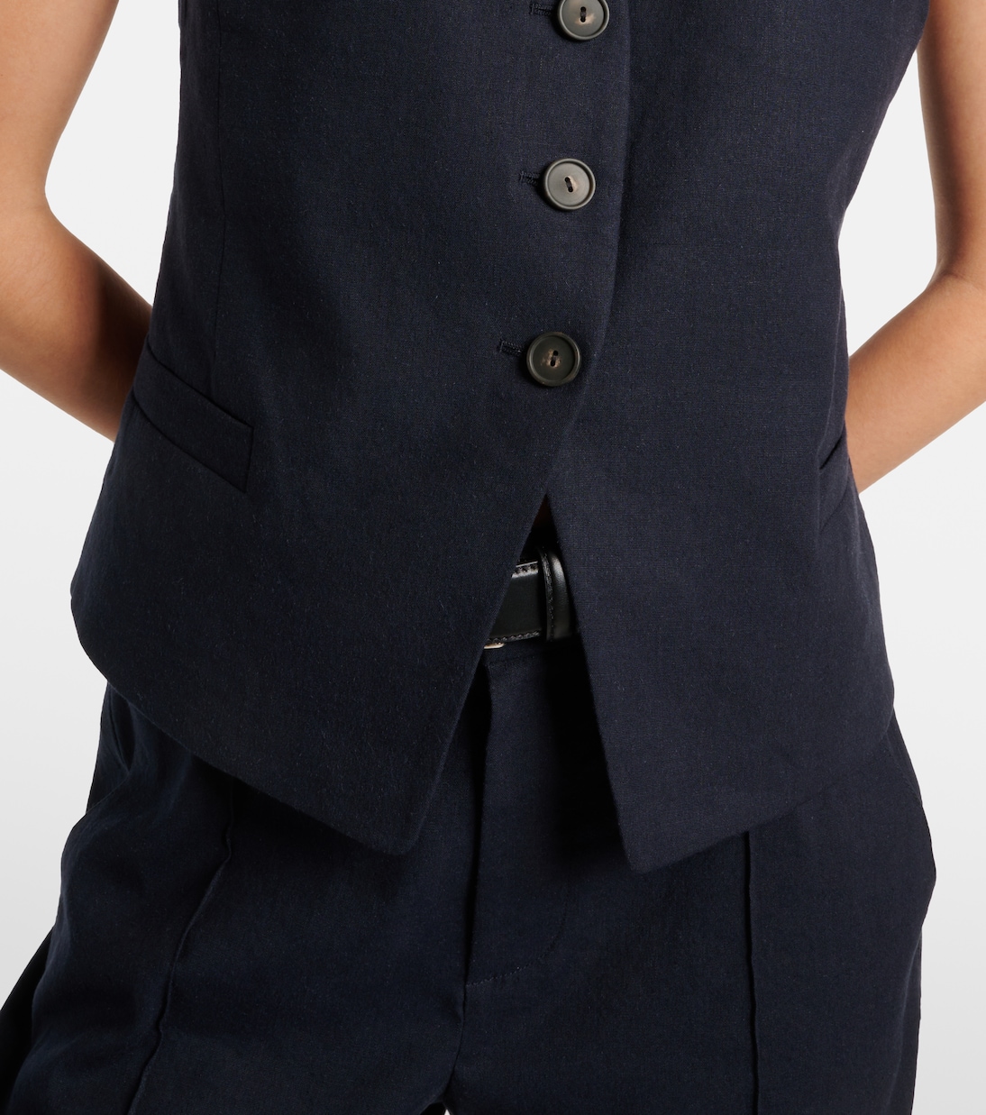 Gilet de costume en lin mélangé | Vince