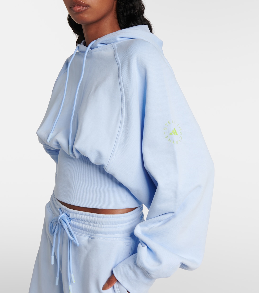 Cropped cotton jersey hoodie | Adidas by Stella McCartney