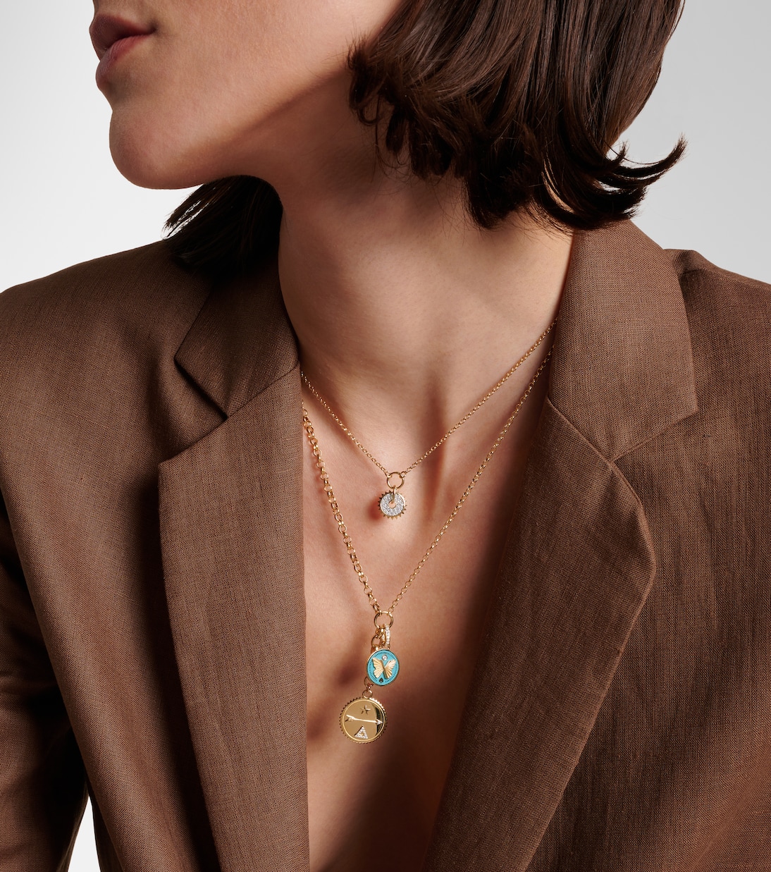 Dream & Reverie 18kt gold charm necklace with diamonds | FoundRae